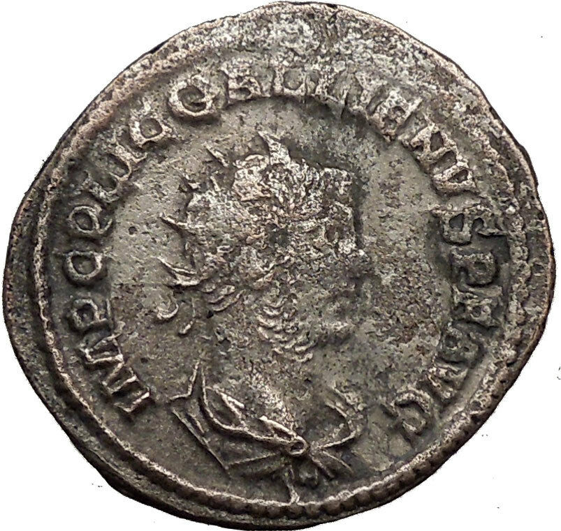 Gallienus ruled w father Valerian I 255AD Silver Ancient Roman Coin RARE i34125