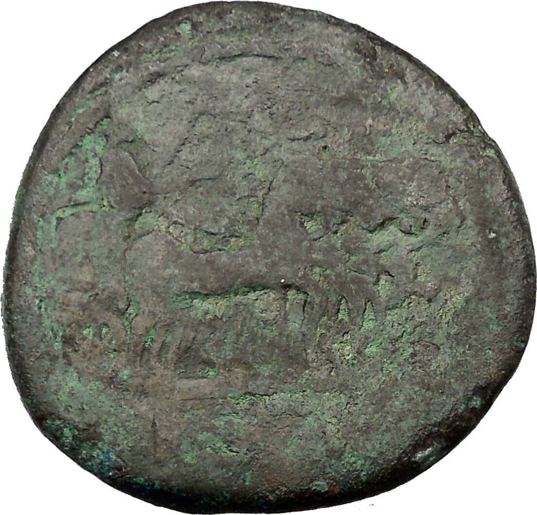 TRAJAN in 4 Horse Chariot Quadriga Alexandria Egypt Ancient Roman Coin i36656