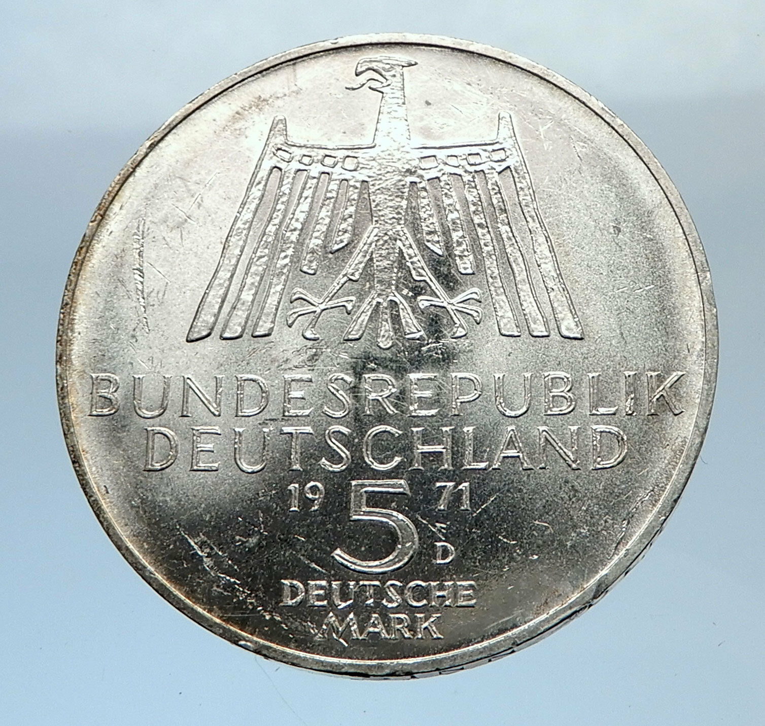 1971 D GERMANY Vintage Authentic Silver ALBRECHT DURER Artist German Coin i71935