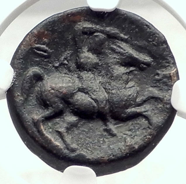 PHARSALOS in THESSALY Authentic Ancient Greek Coin ATHENA HORSE NGC i73134