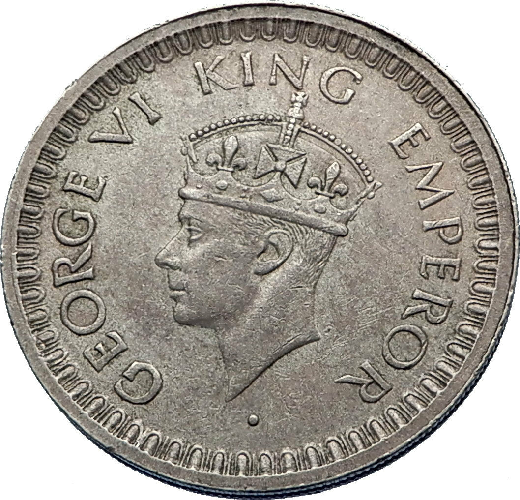 1945 INDIA States Silver 1/2 RUPEE Indian Coin UK George VI Vintage Coin i71836