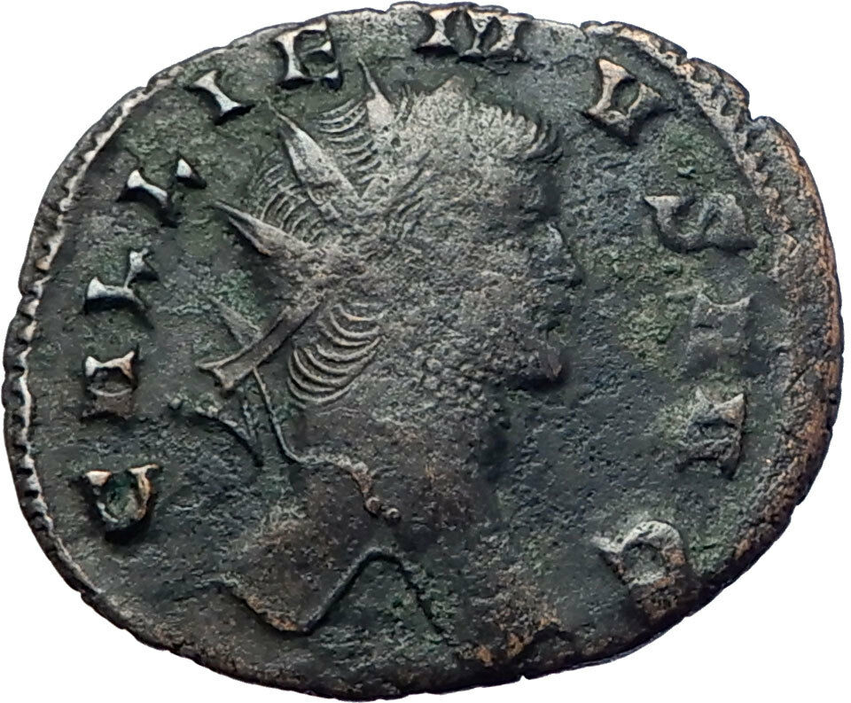 GALLIENUS 267AD Rome Genuine Ancient Roman Coin His last issue Panther i73632