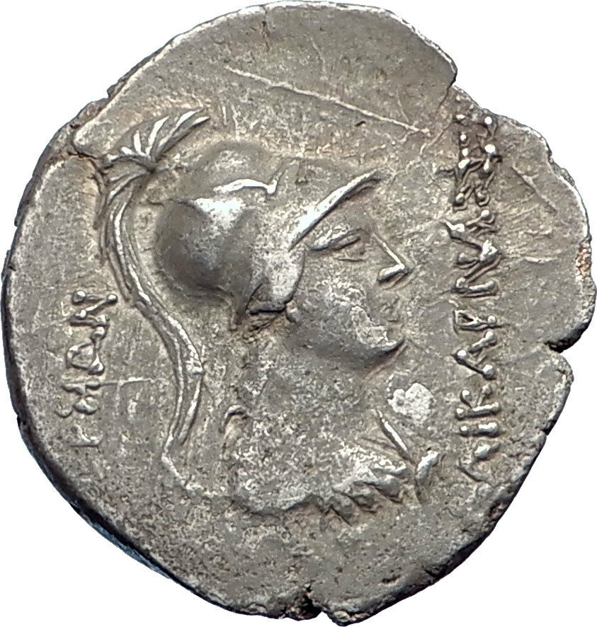 HALIKARNASSOS in CARIA Authentic Ancient 150BC RARE Silver Greek Coin NGC i73700