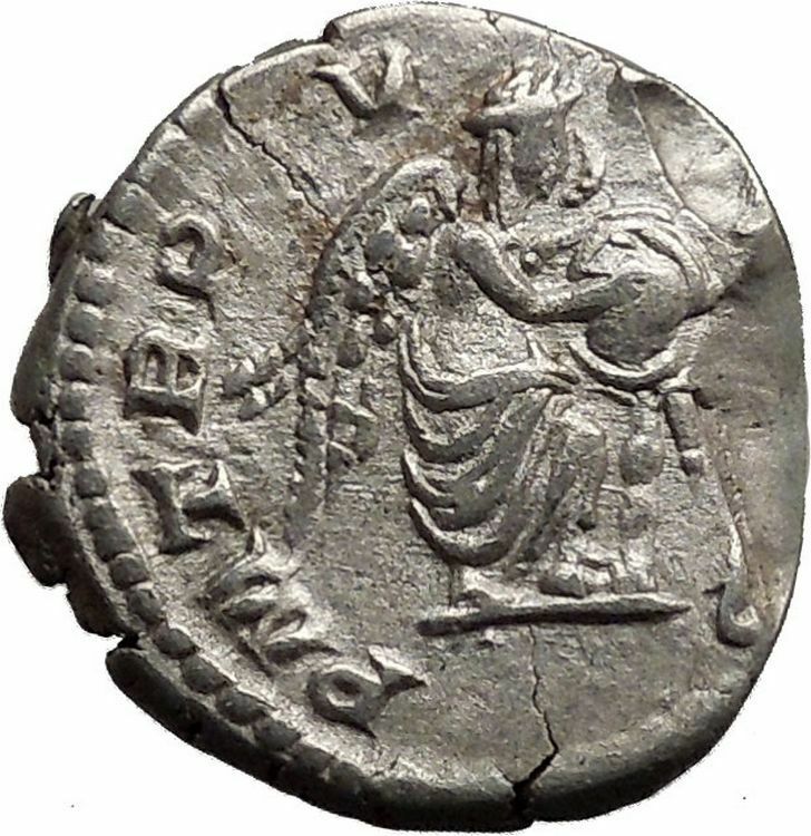 SEPTIMIUS SEVERUS 193AD Silver Ancient Roman Coin Victory Cult Angel i36650