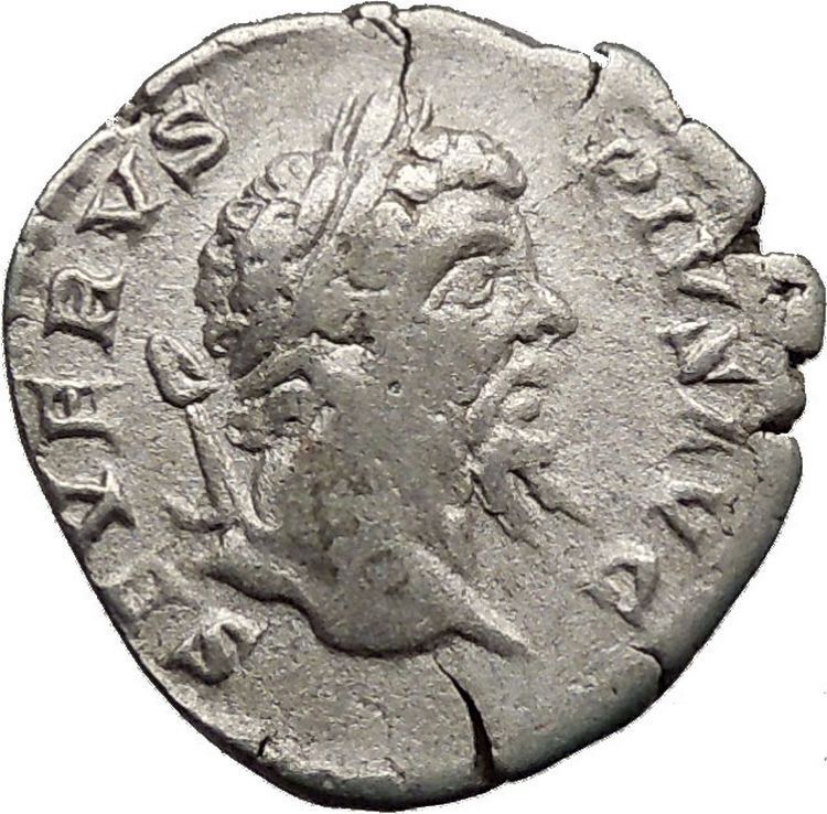 SEPTIMIUS SEVERUS 193AD Silver Ancient Roman Coin Victory Cult Angel i36650