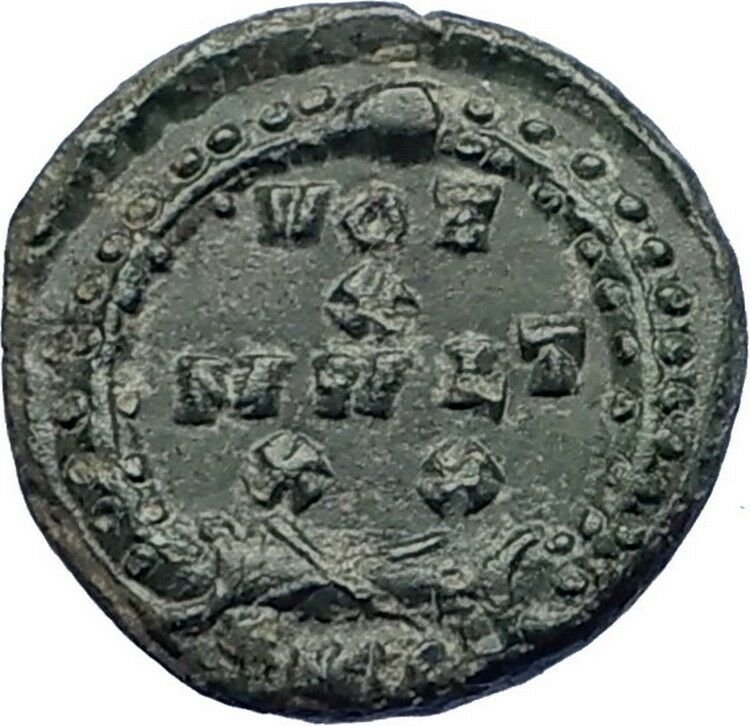 THEODOSIUS I the Great 379AD Authentic Ancient Roman Coin Wreath i74137