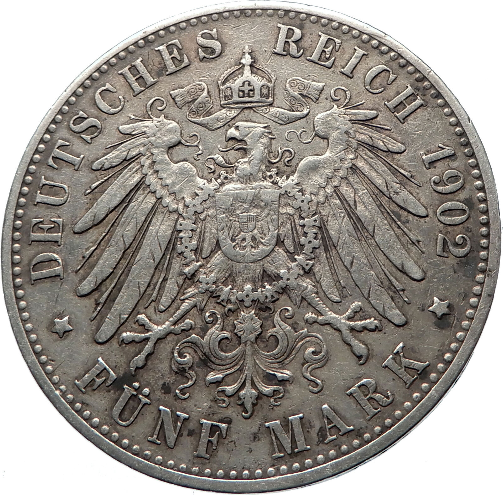 1902 Germany GERMAN STATES Wurttemberg w WILHELM II Antique Silver Coin i73919