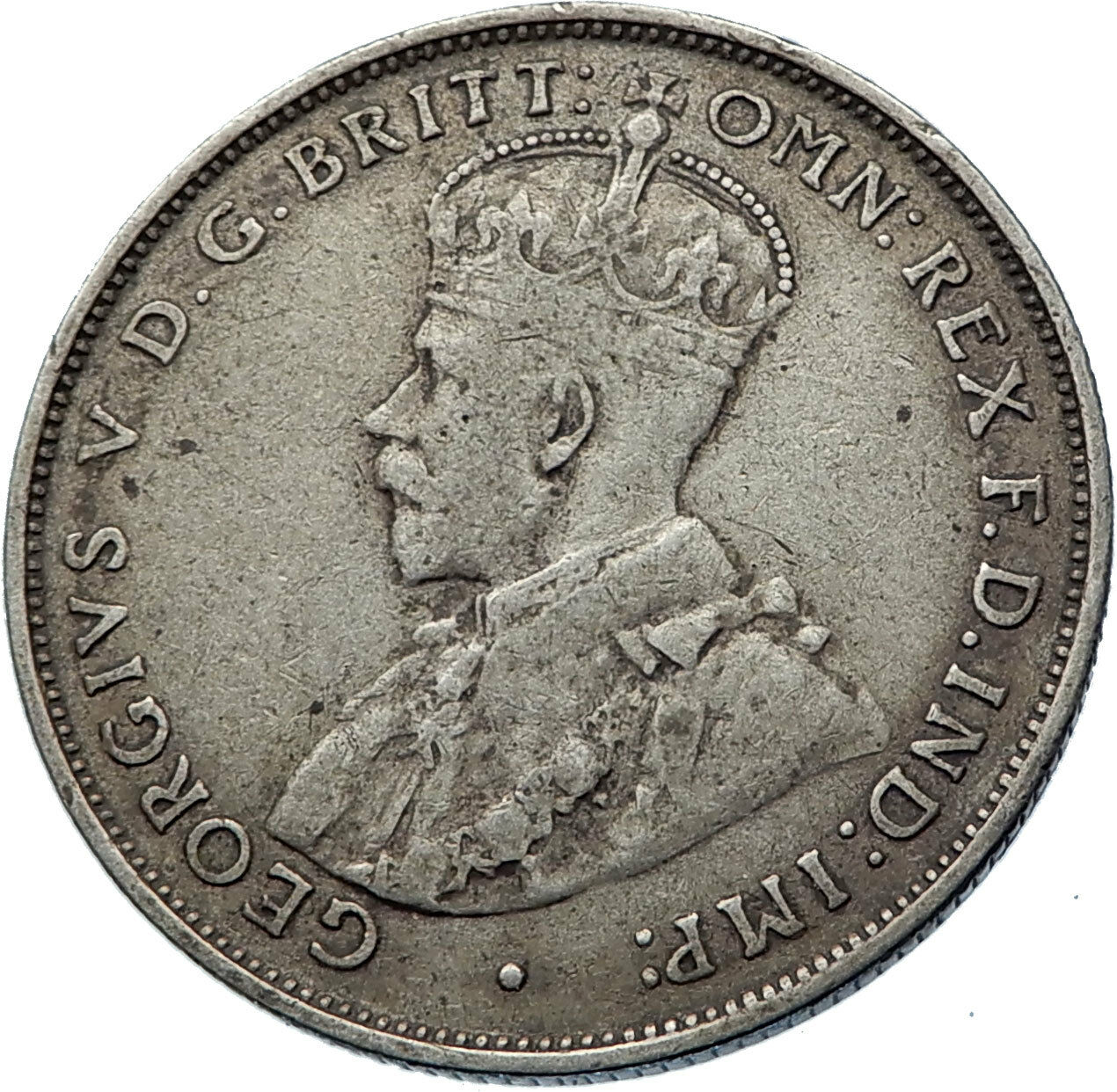 1935 AUSTRALIA - UK King George V Kangaroo Silver Florin Australian Coin i72429