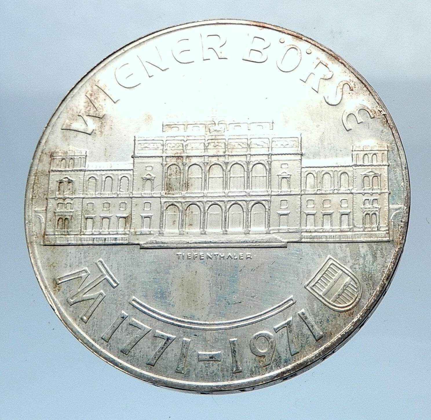 1956 AUSTRIA VIENNA WIENER BOURSE Stock Exchange Silver 25 Schilling Coin i72041