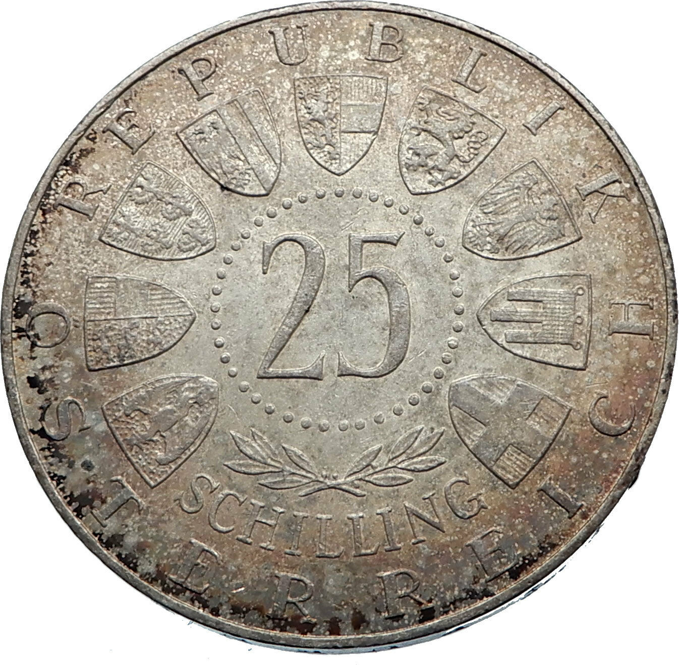 1963 AUSTRIA with Prince Eugen Antique Silver 25 Schilling Austrian Coin i72014