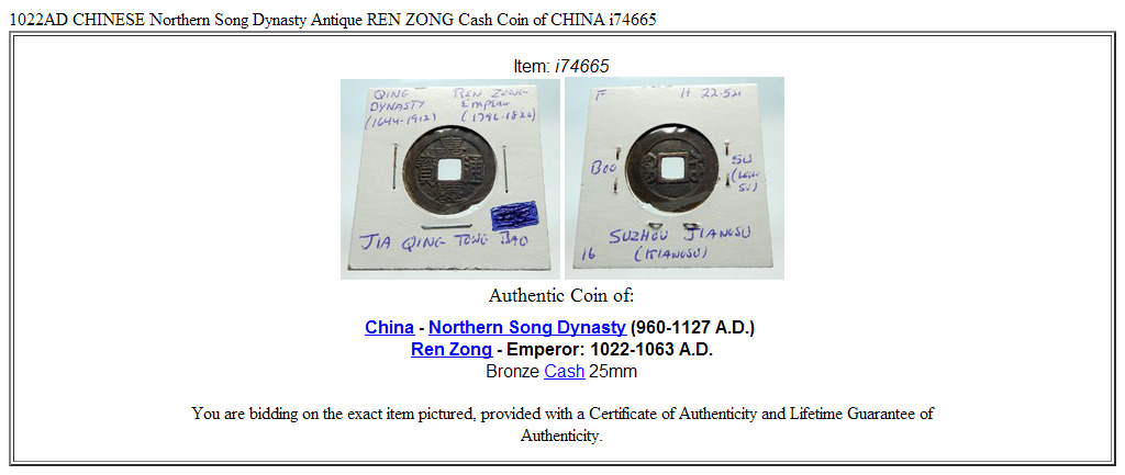 1022AD CHINESE Northern Song Dynasty Antique REN ZONG Cash Coin of CHINA i74665