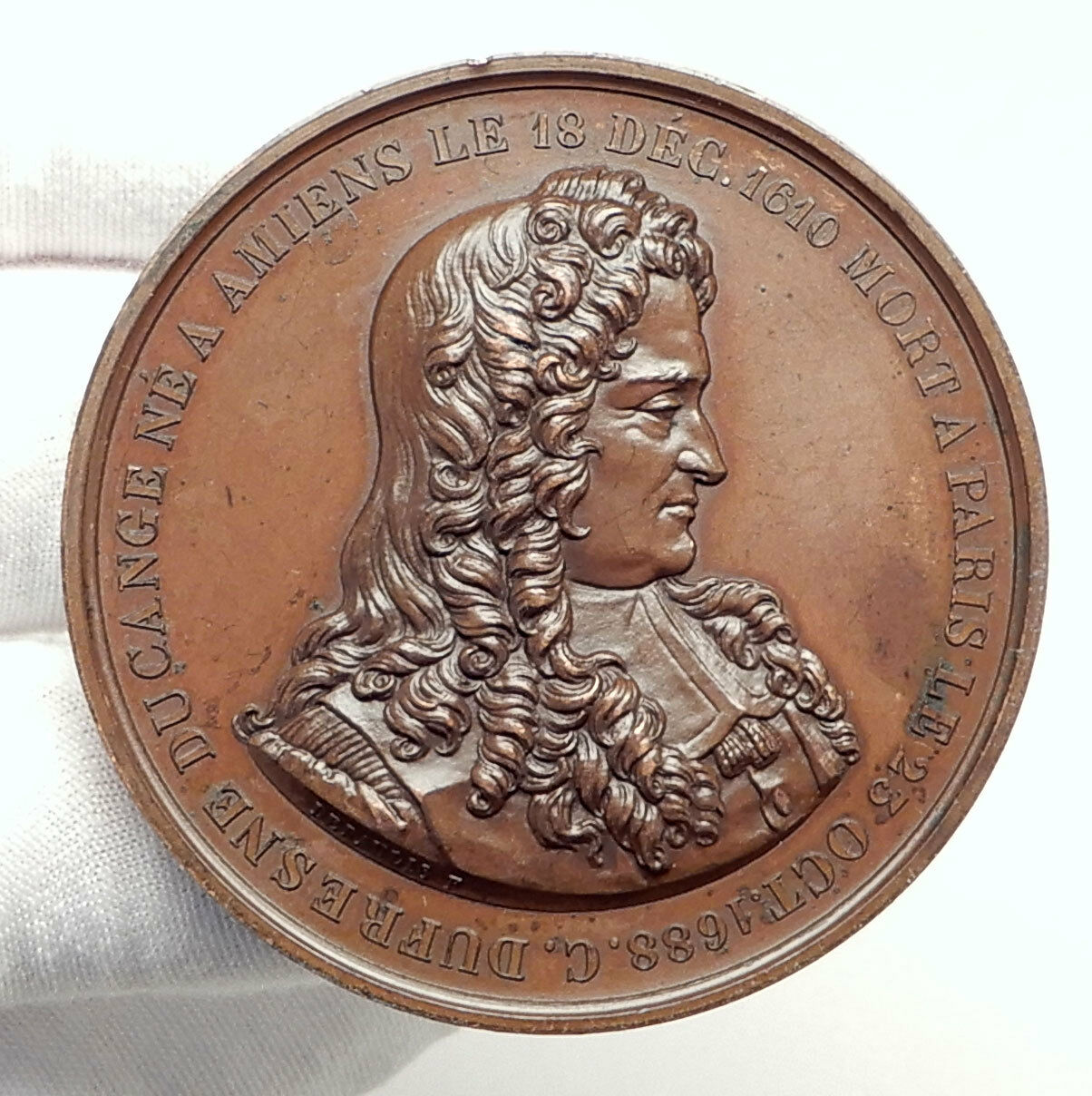 1849 FRANCE Charles du Fresne, sieur du Cange Amiens Statue FRENCH Medal i75117