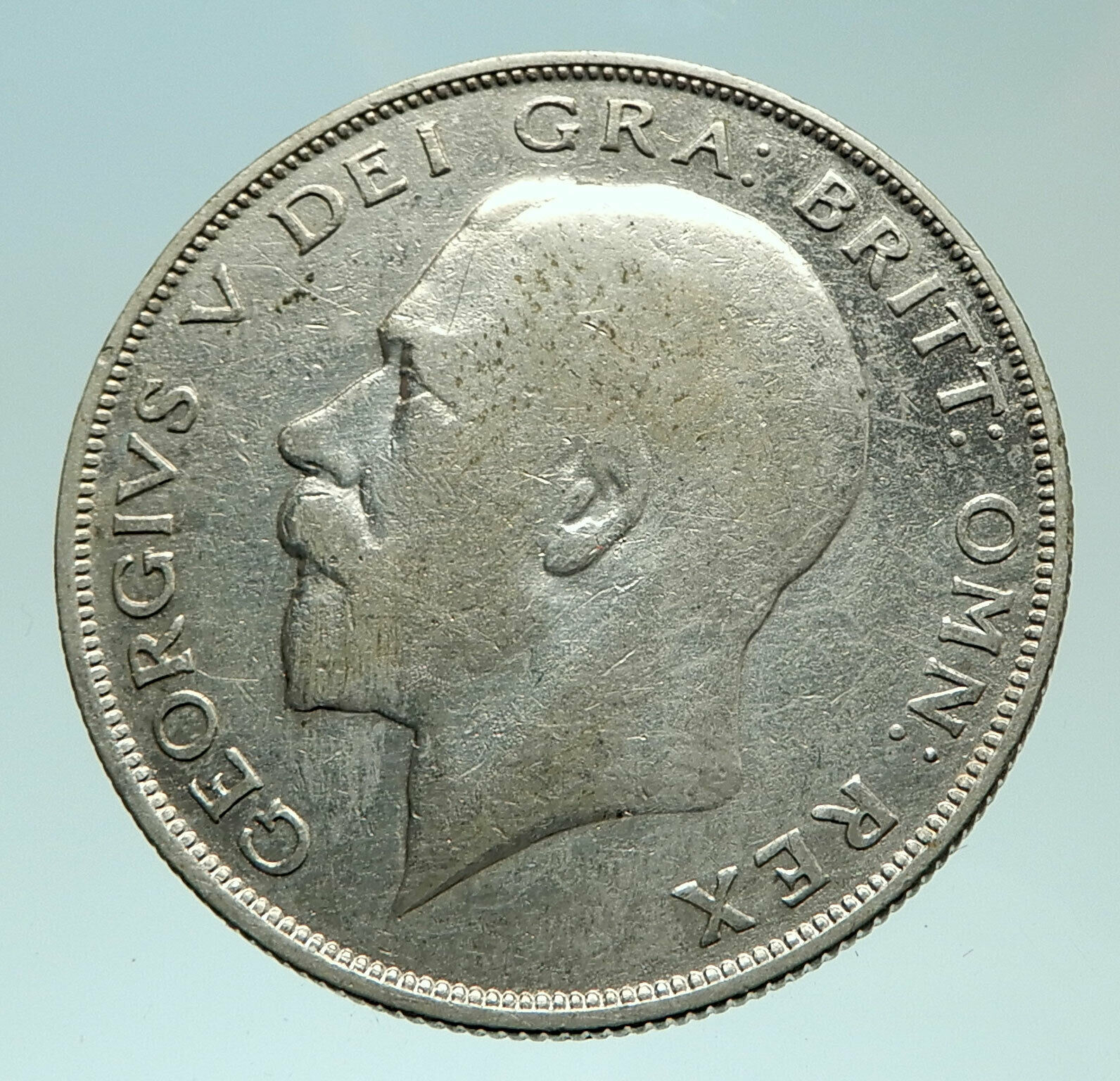1924 Great Britain United Kingdom UK King GEORGE V Silver Half Crown Coin i75981