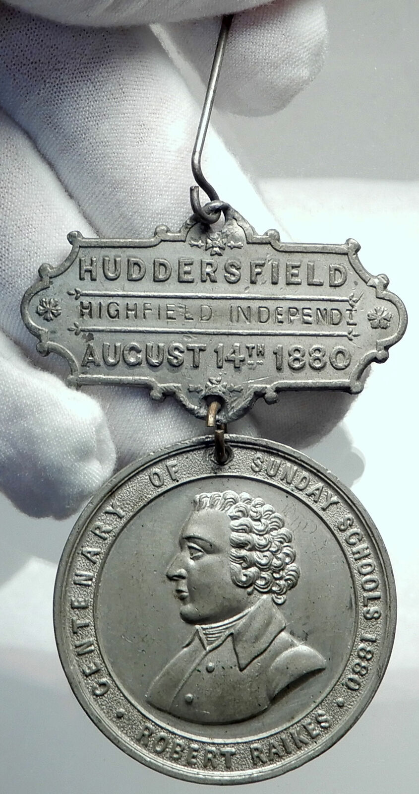 ENGLAND Huddersfield SUNDAY SCHOOL Robert Raikes JESUS Christian Medal i78069