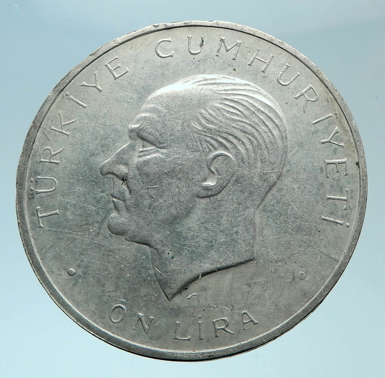 1960 Turkey 27 May REVOLUTION - Silver 10 Lira Coin Mustafa Kemal Atatürk i78763