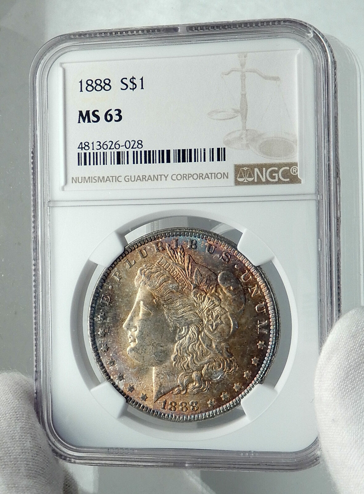 1888 UNITED STATES of America SILVER Morgan US Dollar Coin EAGLE NGC MS i78875