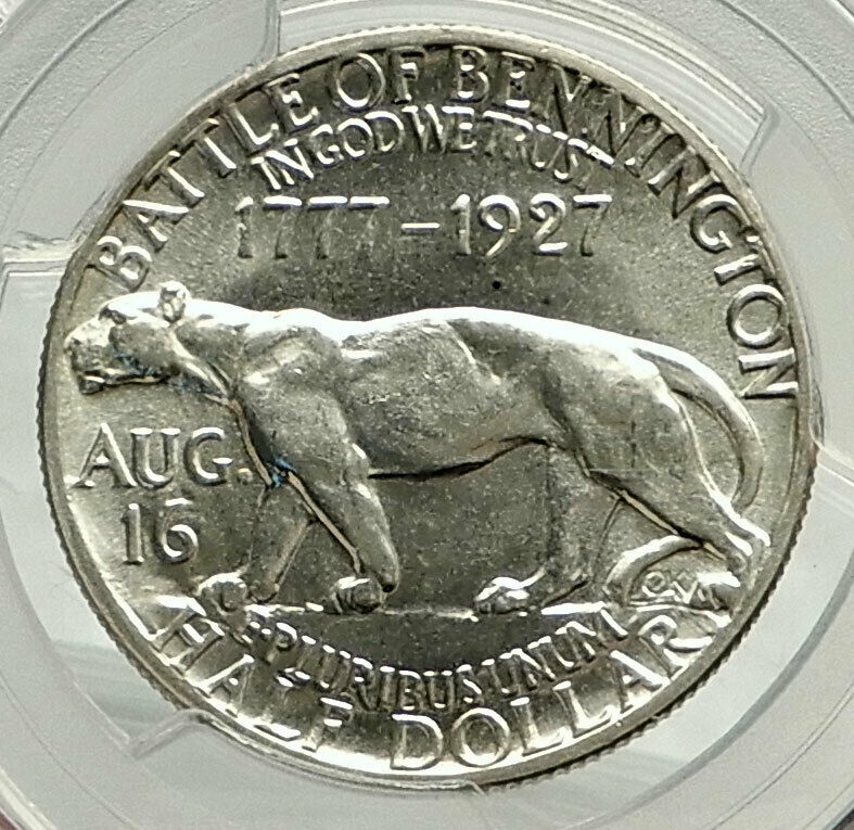 1927 VERMON Founder IRA ALLEN Commemorative Silver Half Dollar Coin PCGS i76450