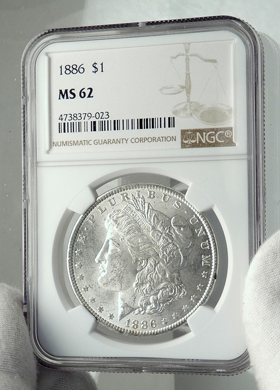 1886 UNITED STATES of America SILVER Morgan US Dollar Coin EAGLE NGC MS i79828