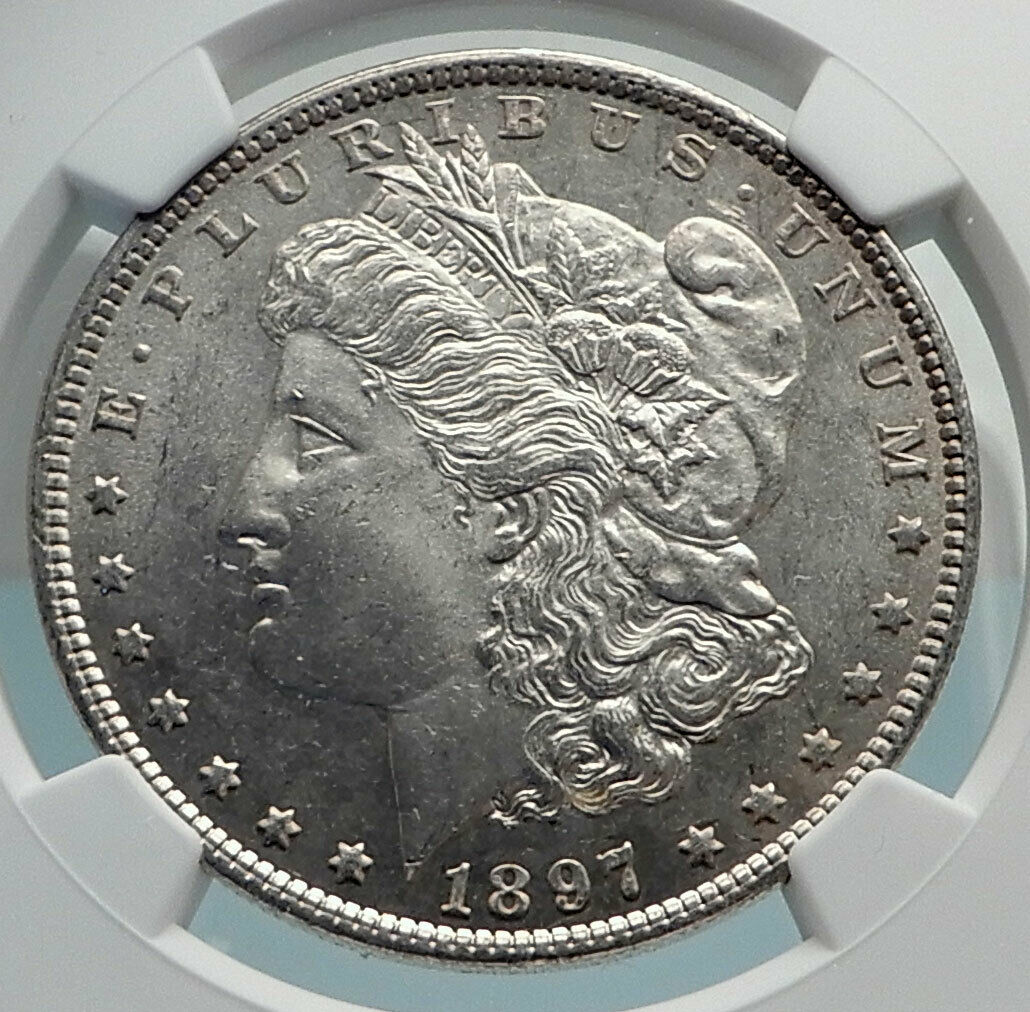 1897 UNITED STATES of America SILVER Morgan US Dollar Coin EAGLE NGC MS i79845