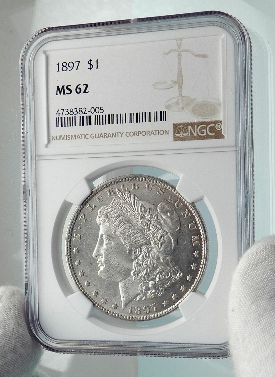 1897 UNITED STATES of America SILVER Morgan US Dollar Coin EAGLE NGC MS i79845