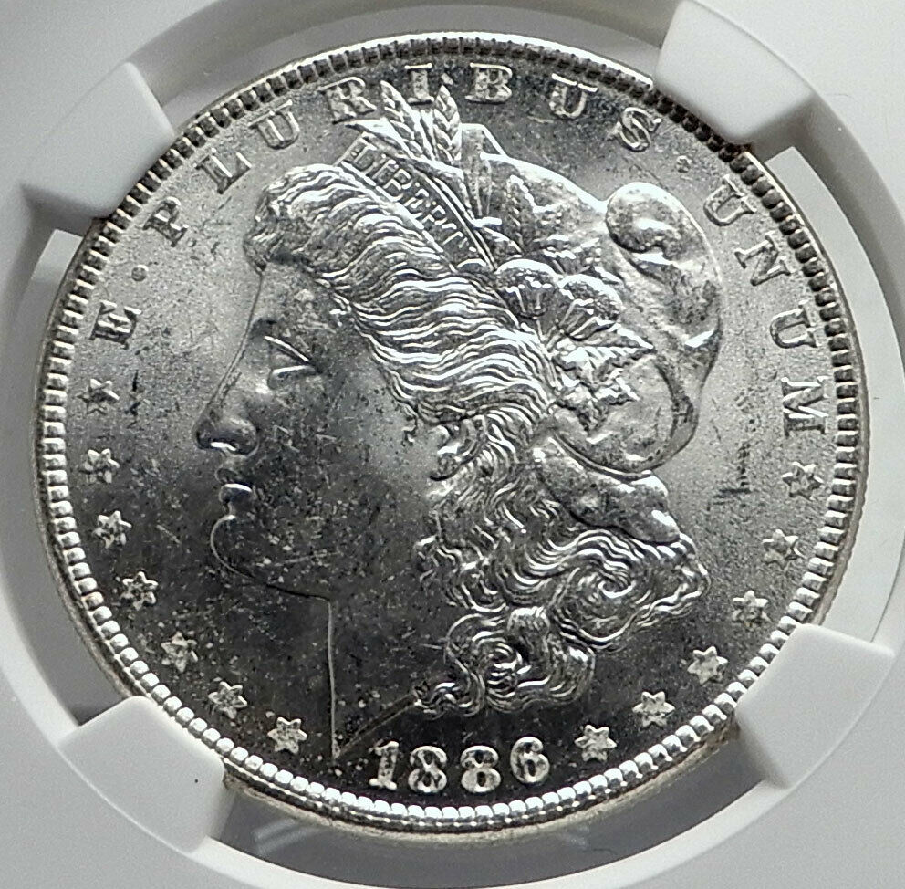 1886 UNITED STATES of America SILVER Morgan US Dollar Coin EAGLE NGC MS i80053