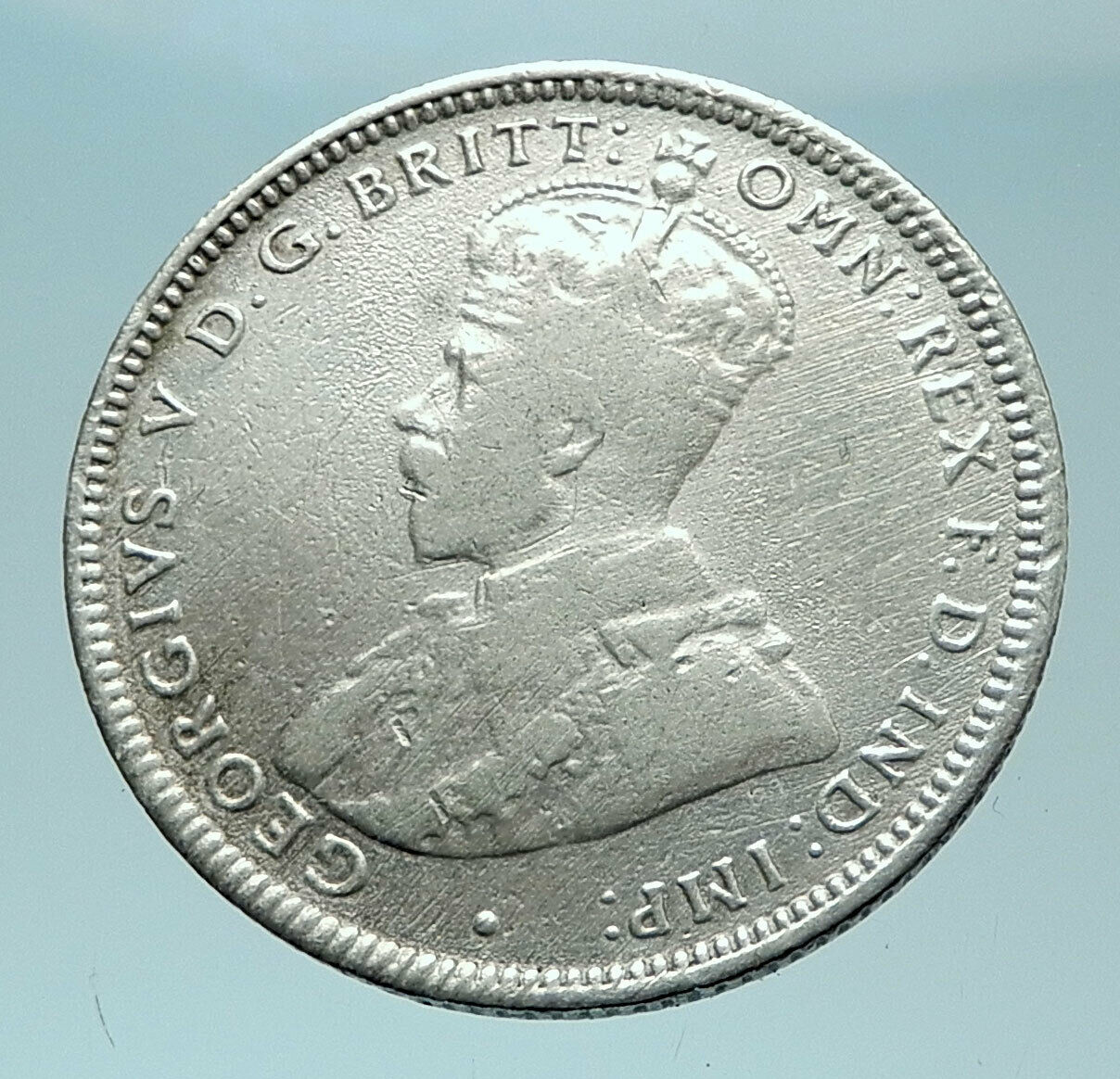 1916 British WEST AFRICA UK King George V Genuine Silver Shilling Coin i79005