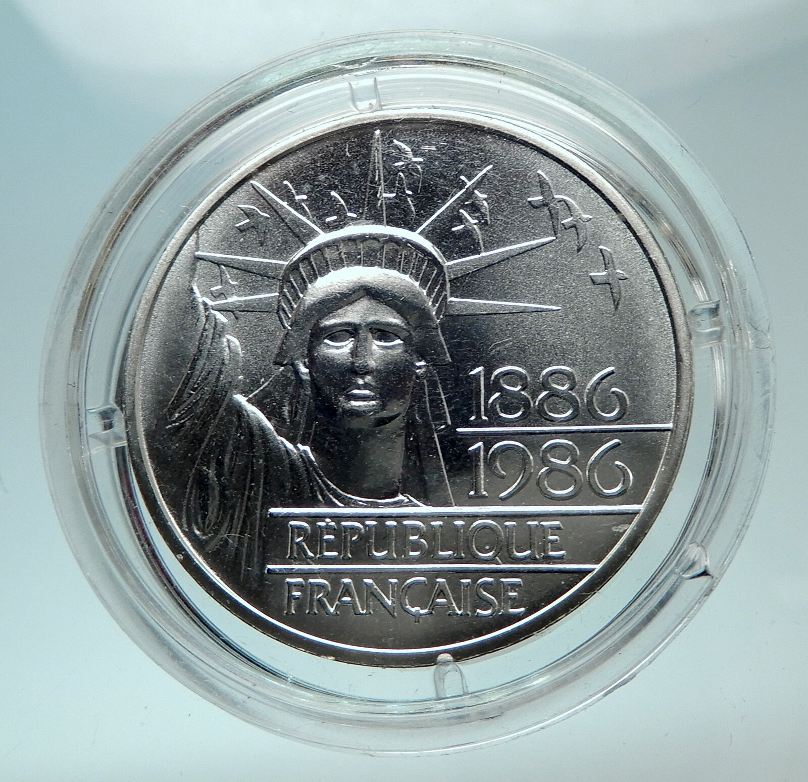 1986 FRANCE Gifts Statue of Liberty to US Huge Genuine Silver French Coin i80712