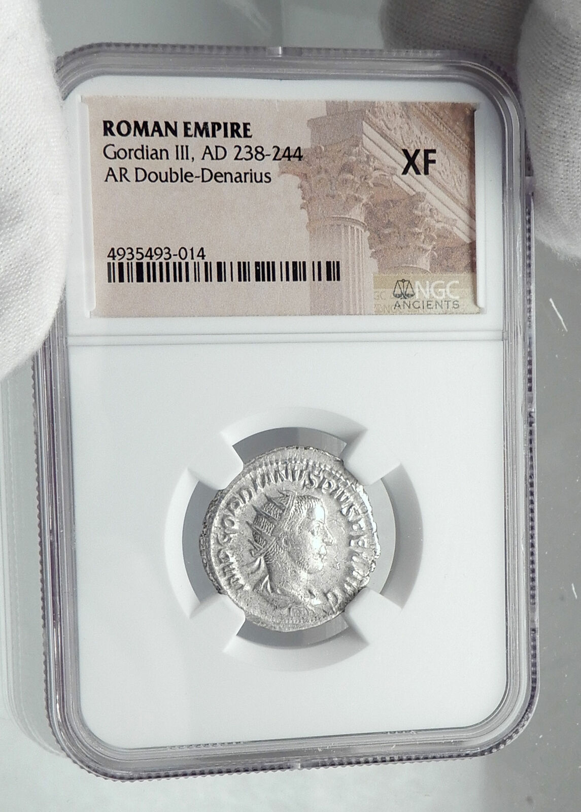 GORDIAN III Original Ancient Rome Genuine Silver Roman Coin SECURITAS NGC i81162