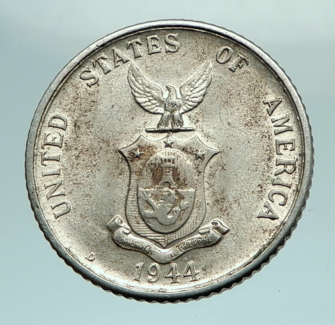 1944 D PHILIPPINES Twenty Centavos United States of America Silver Coin i79684