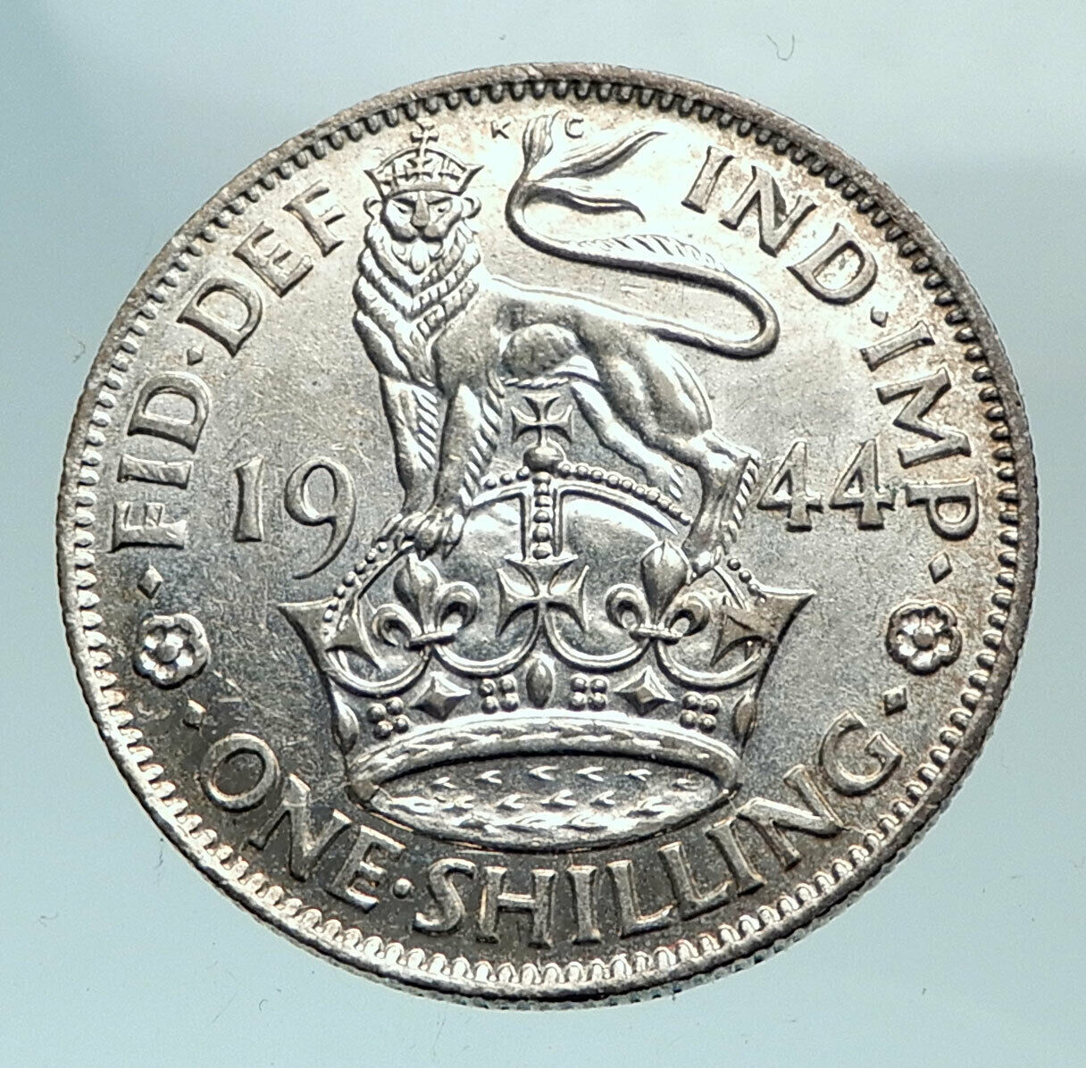 1944 Great Britain UK United Kingdom SILVER SHILLING Coin King George VI i81099