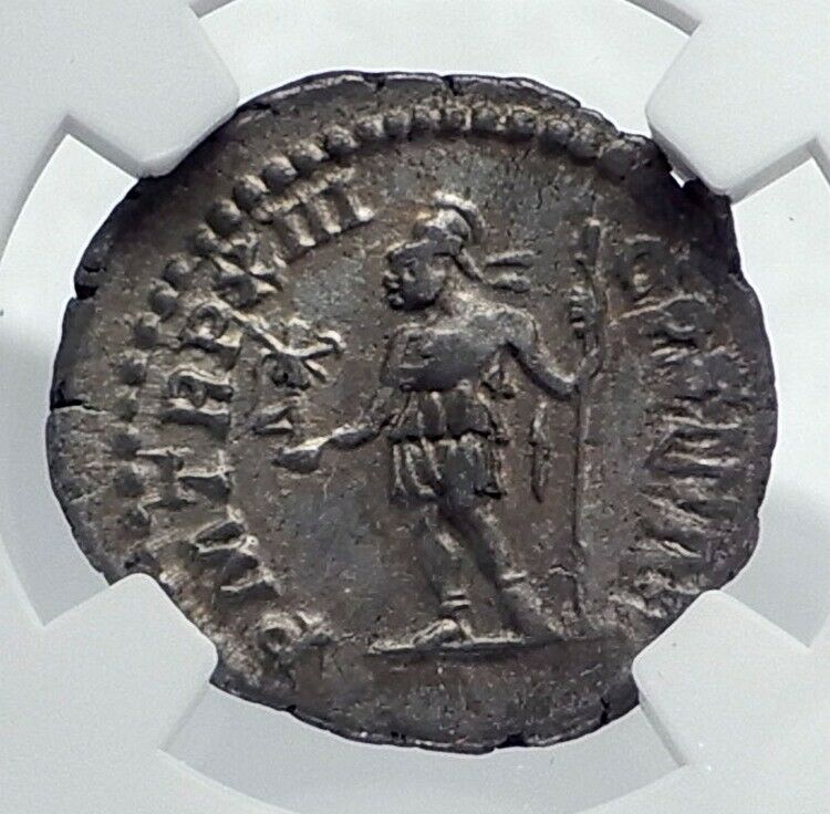 SEPTIMIUS SEVERUS Authentic Ancient 205AD Silver Roman Coin ROMA NGC i81684