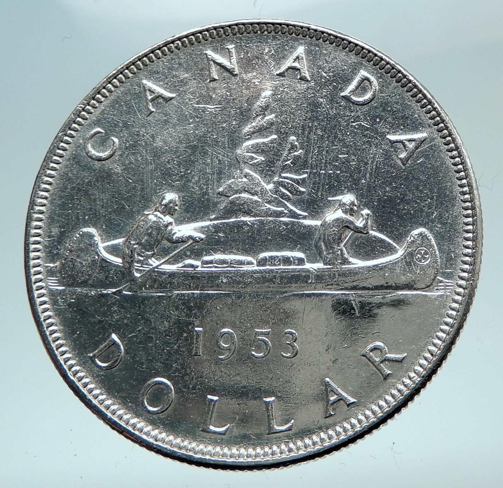 1953 CANADA with UK King George VI Voyagers Genuine Silver Dollar Coin i81007