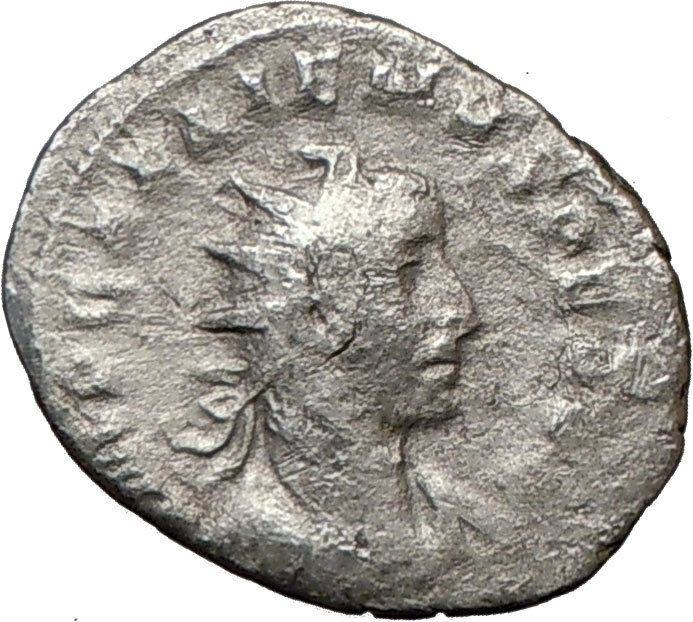 GALLIENUS son of Valerian I Ancient Silver Roman Coin NIKE VICTORY Cult i21584