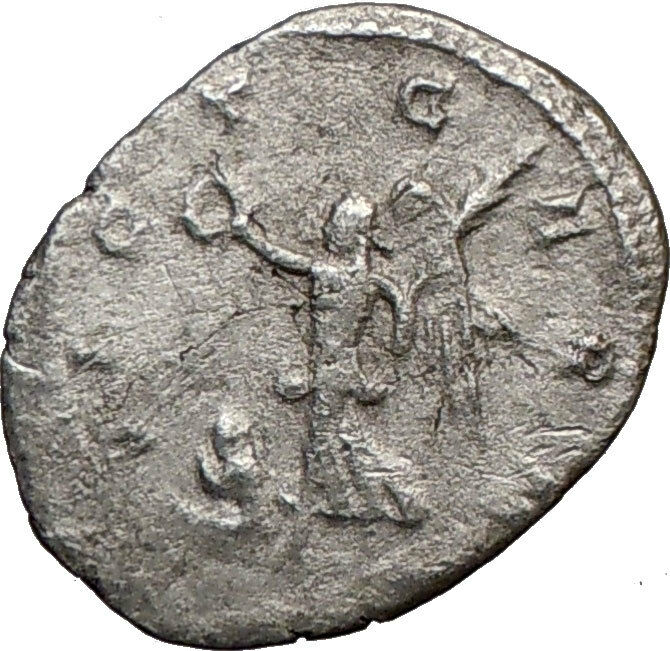 GALLIENUS son of Valerian I Ancient Silver Roman Coin NIKE VICTORY Cult i21584