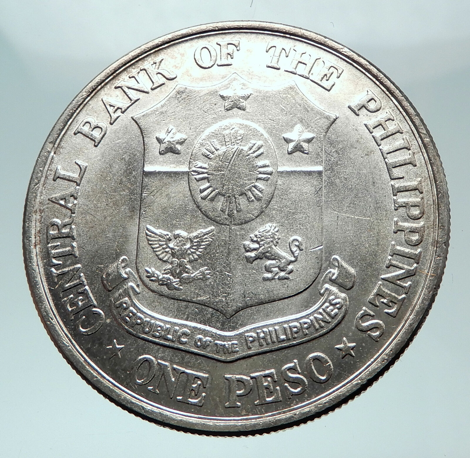 1961 PHILIPPINES with Jose Rizal Nationalist Antique Silver 1 Peso Coin i81496