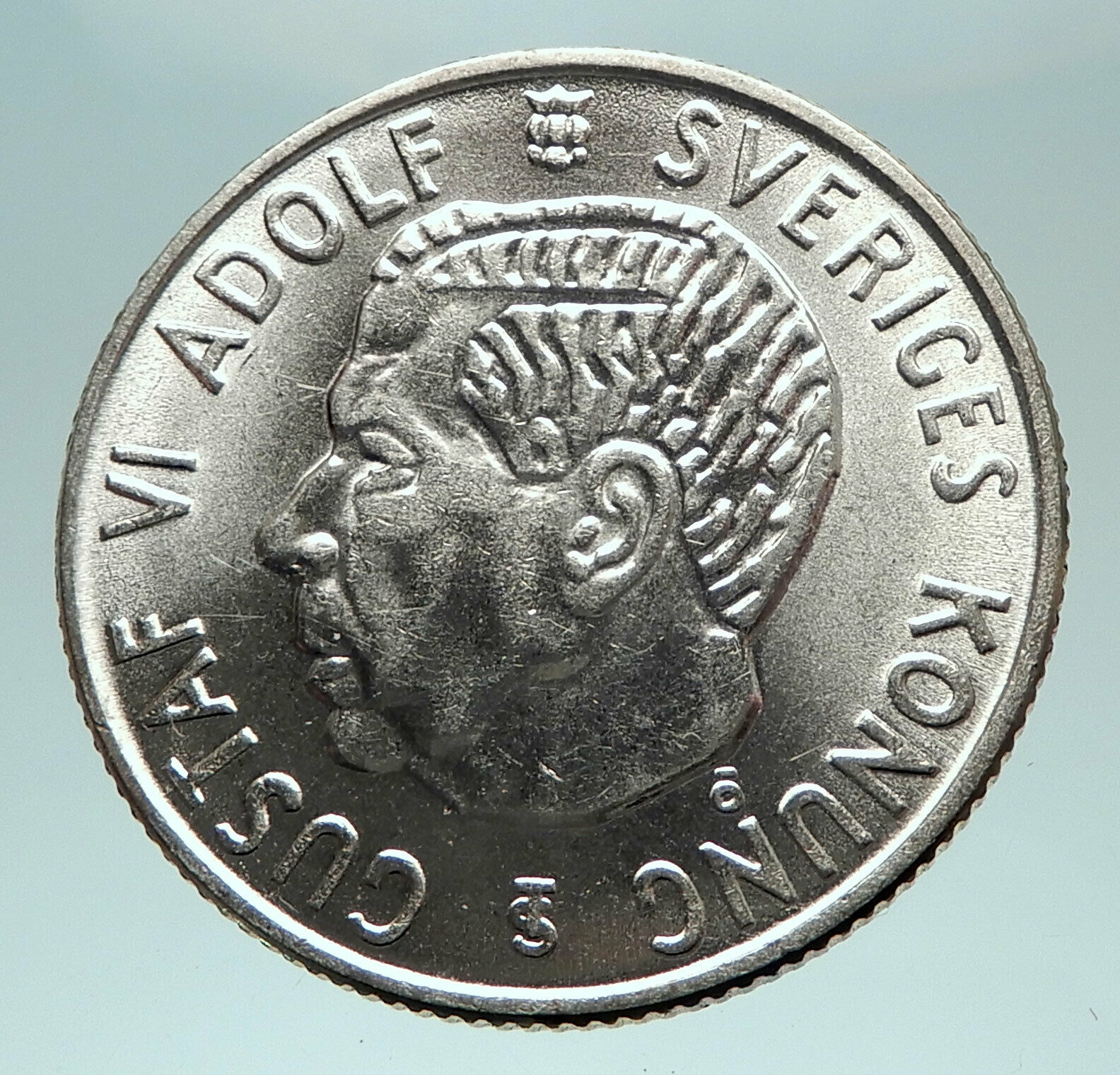 1956 SWEDEN King GUSTAV VI ADOLF 2 Kronor LARGE Silver SWEDISH Coin i81962