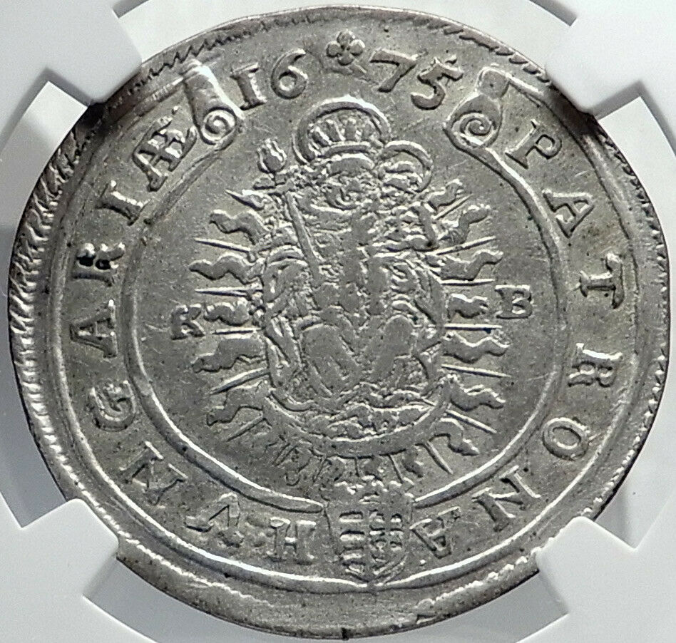 1675 HUNGARY under KING Leopold I Antique Silver Coin w MADONNA JESUS NGC i81943