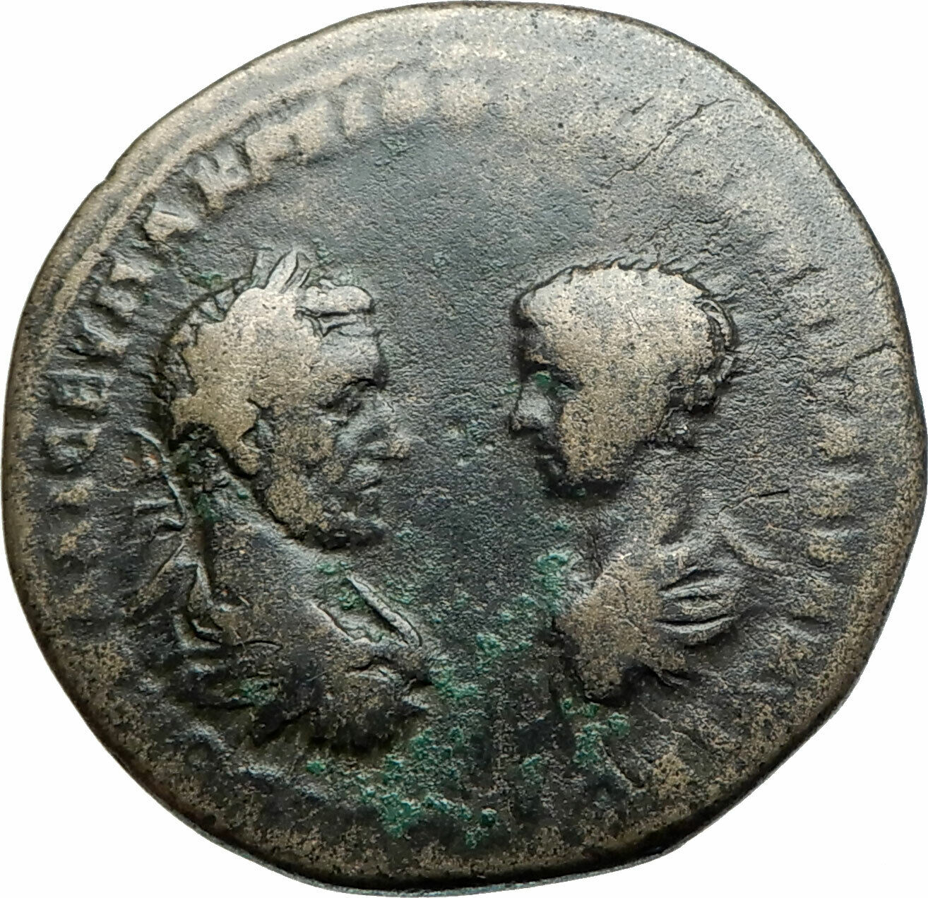 MACRINUS & SON DIADUMENIAN Ancient 217AD Marcianopolis Roman Coin SERAPIS i79082