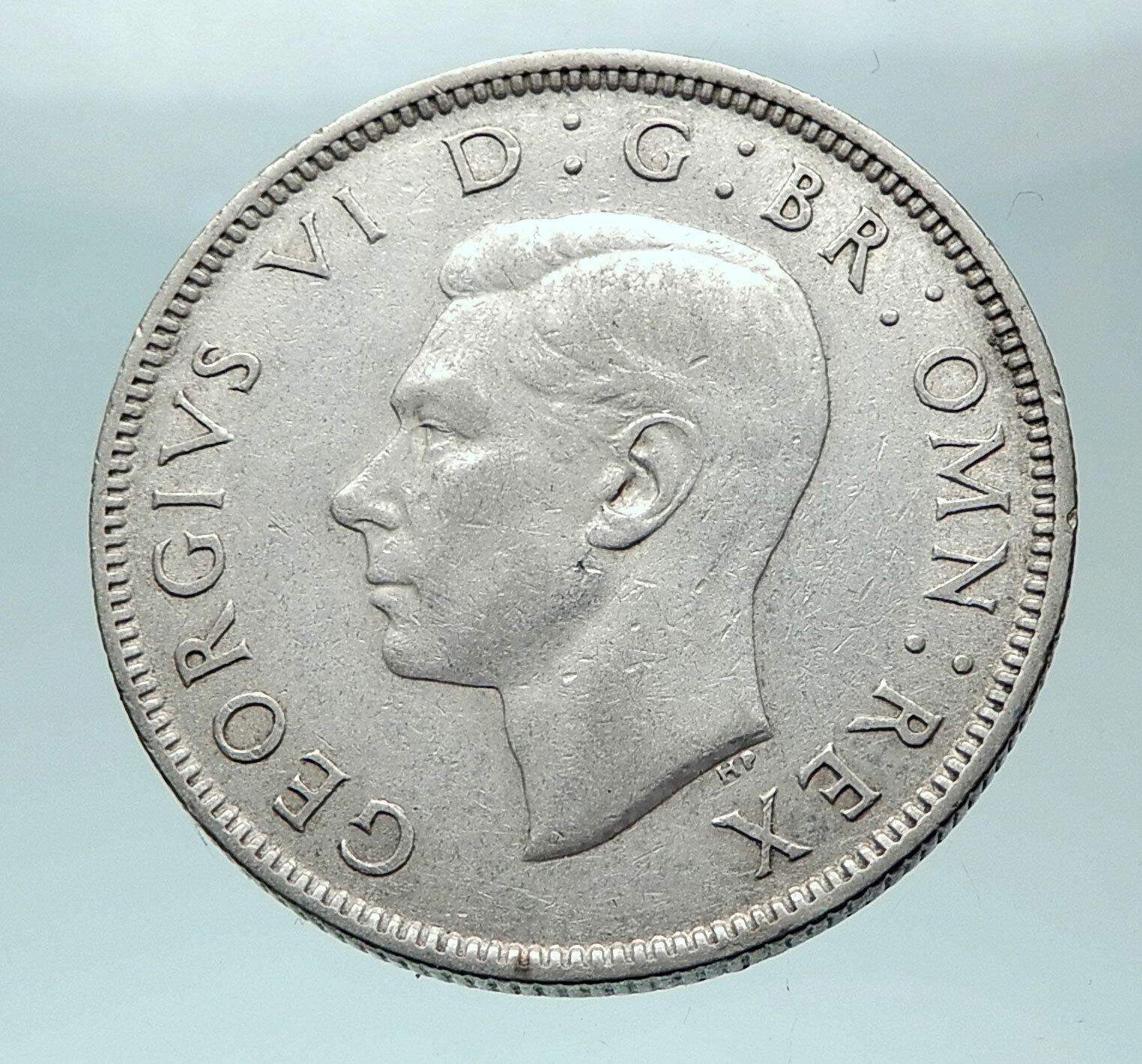 1942 United Kingdom UK Great Britain GEORGE VI w Crown Silver Florin Coin i82037