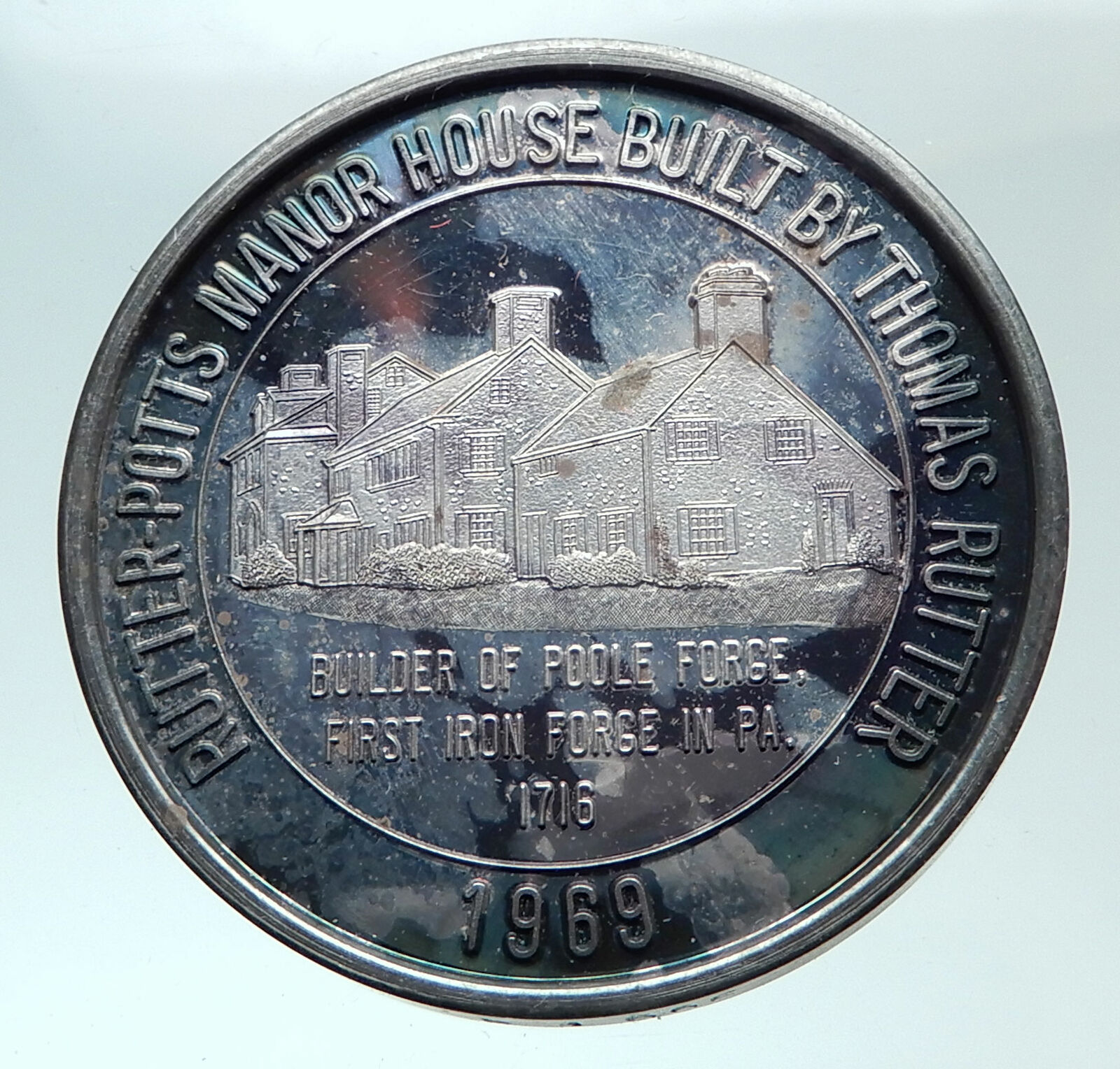 1969 USA Pottstown, PENNSYLVANIA Coin Club Proof Antique Genuine Medal i82105