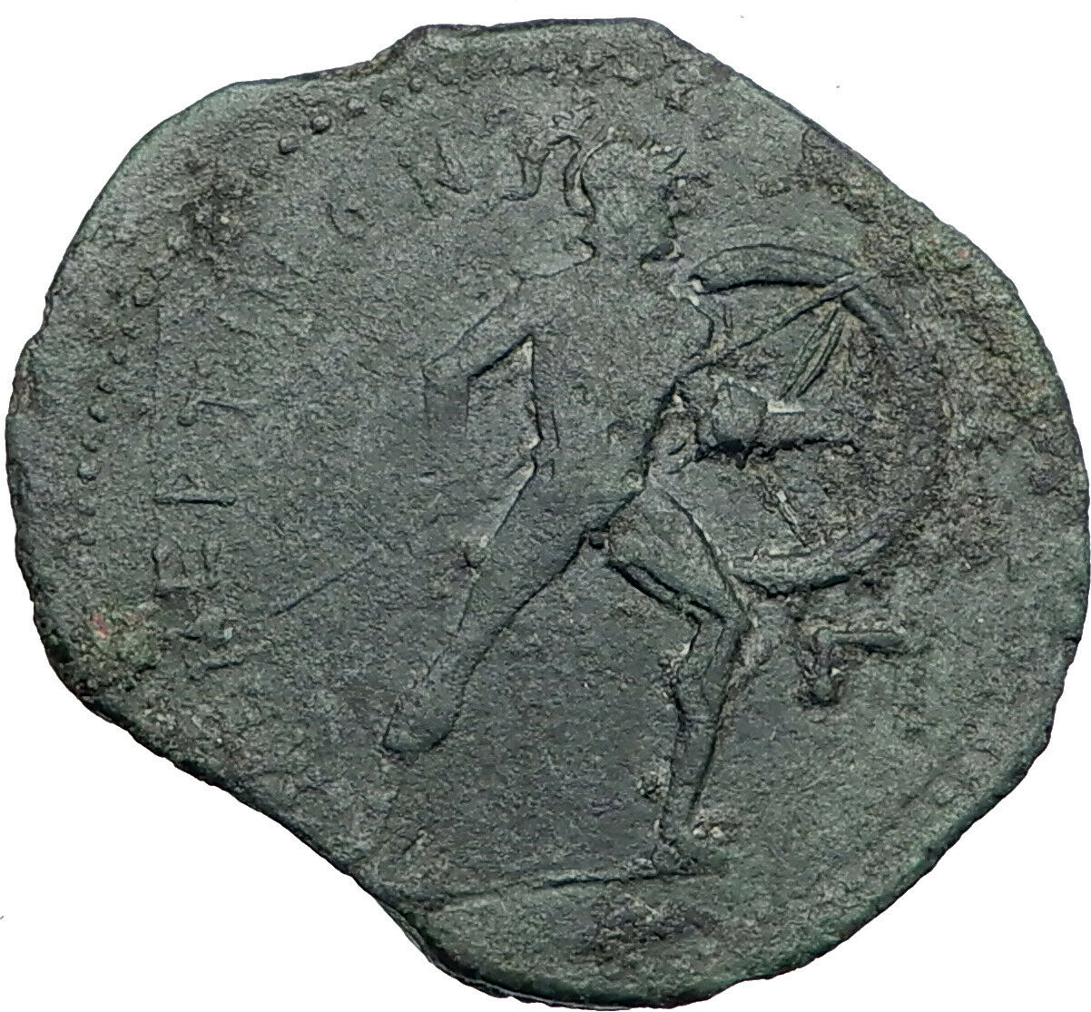 Messana in Sicily under Mamertini 220BC Greek Coin Zeus Naked warrior i43469