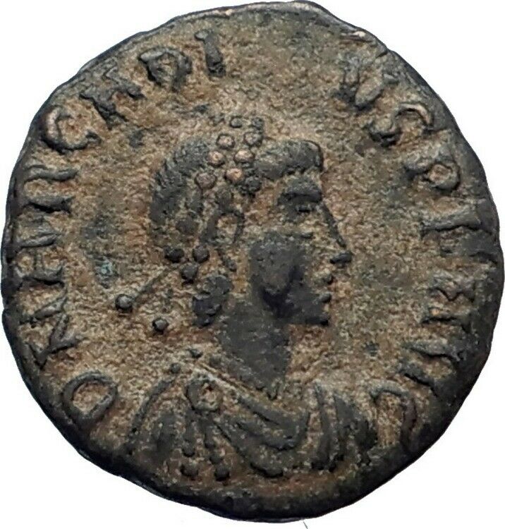 ARCADIUS on horse 383AD Rare Authentic Original Ancient Roman Coin i42349