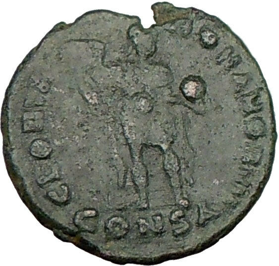 THEODOSIUS I the Great 392AD Ancient Roman Coin RARE CHI-RHO Christ i22185