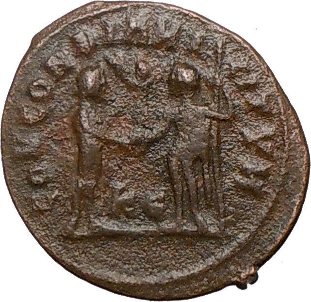 MAXIMIAN receiving Victory from Jupiter Zeus 295AD Ancient Roman Coin i24647