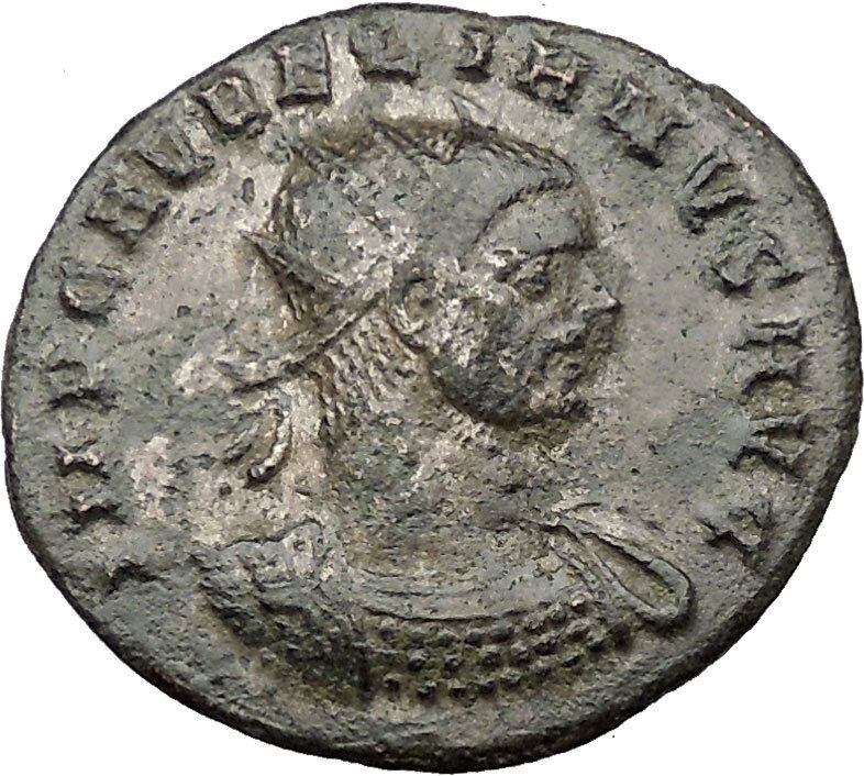 Aurelian 274AD Silvered Ancient Roman Coin Nude Sol Sun God w globe i31539