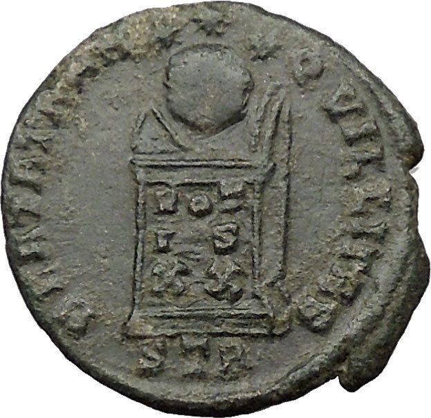 CONSTANTINE I the GREAT 330AD Trier Ancient Roman Coin Altar w globe i31455