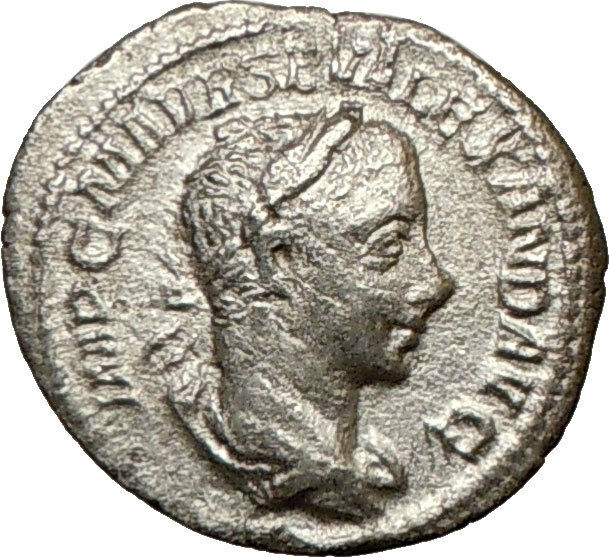 SEVERUS ALEXANDER 224AD Silver Ancient NICE Roman Coin PAX PEACE GODDESS i18087