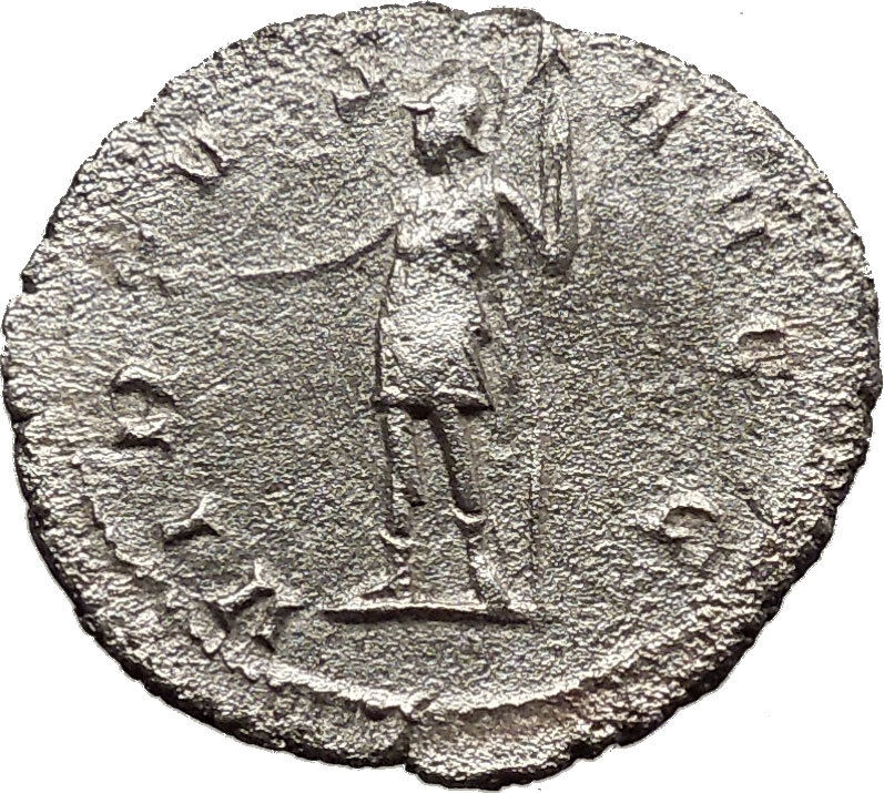 VALERIAN I 253AD Viminacium mint Silver Ancient Roman Coin Virtus Cult i34139