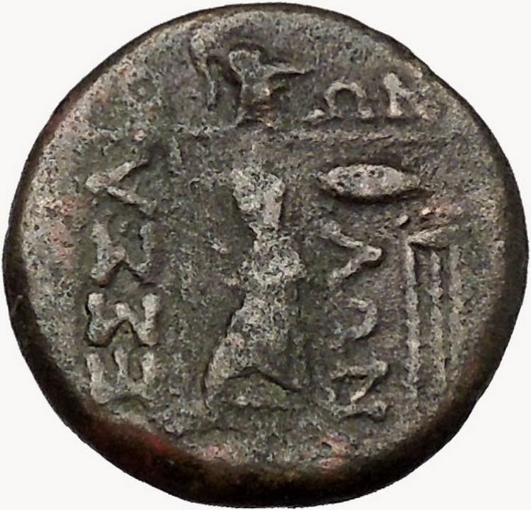 LARISSA Thessaly THESSALIAN LEAGUE 1stCenBC Athena Apollo Greek Coin i43510