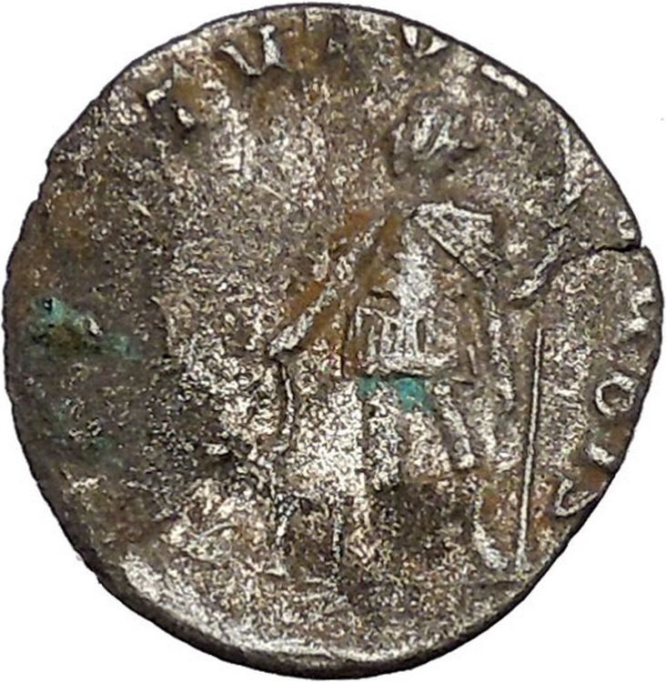 VALERIAN I holding hand of kneeling Orbis Silver Ancient Roman Coin i46462